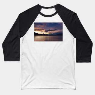 Vibrant Sunset Sky View of Okanagan Lake and Mountains in Summer Baseball T-Shirt